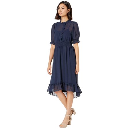 kensie Crepe Chiffon Dress KS8K8385 French Navy