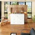 thumbnail image 4 of MONSLIPA Grand Format Murphy Bed avec Tiroirs et Commode, Lit Armoire Convertible Gain de Place pour Chambre d'Amis, 4 of 7