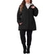 thumbnail image 2 of Abrigo de mujer plus size Agnes Orinda, chaqueta con capucha forrada de felpa, cintura elástica, con cremallera y botones, de manga larga, parka con bolsillos, 2X negro, 2 of 6