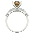 thumbnail image 4 of Clara Pucci 14K White Gold Princess Cut 2Ct Simulated Champagne Engagement Ring + Matching Band - Luxury Box Included, 4 of 7