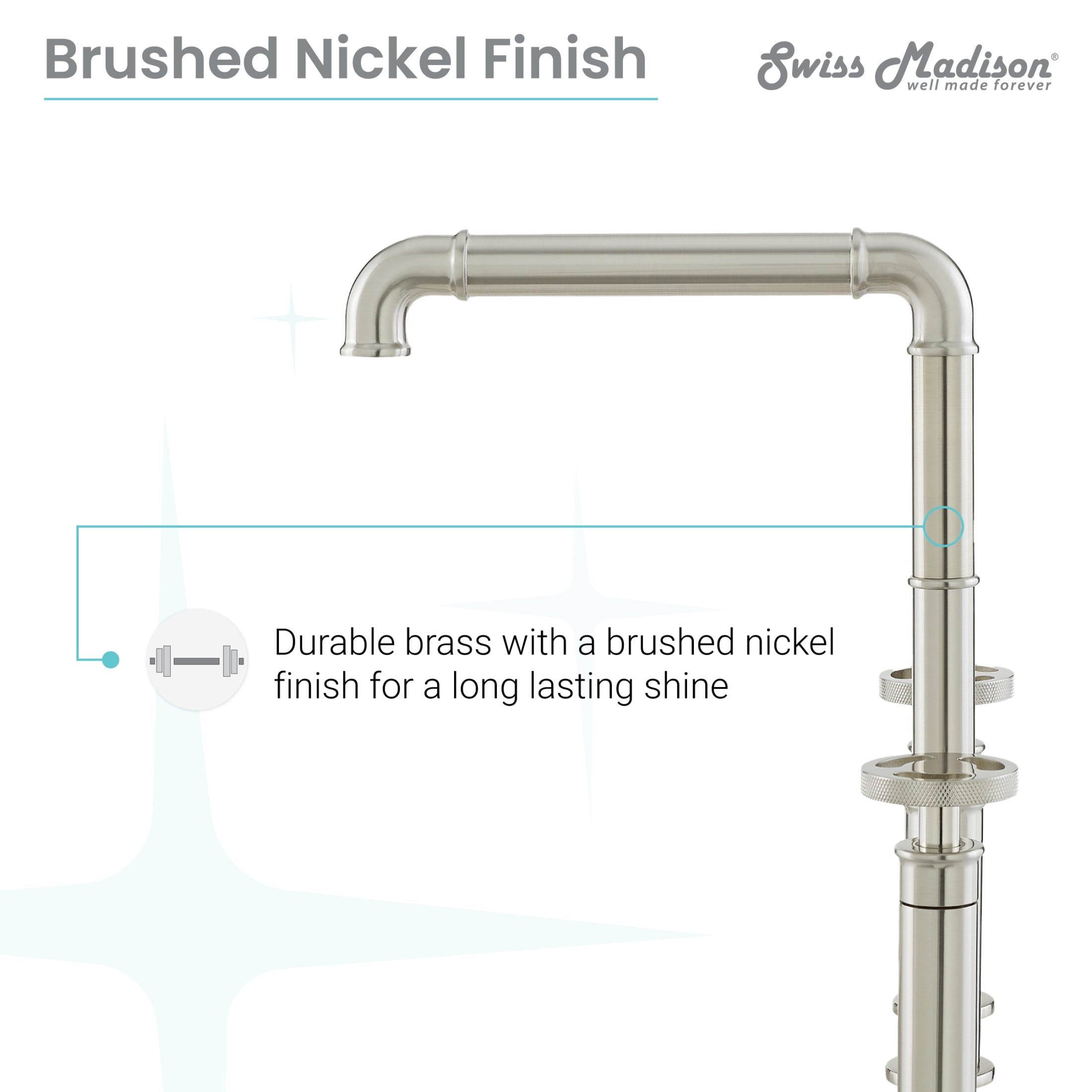 Avallon Pro Widespread Kitchen Faucet with Side Sprayer in Brushed Nickel