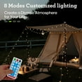 thumbnail image 4 of 85FT Solar Globe Warm White String Light 160LED, 8 Modes IP67 Patio Lights, Type-C Charging, Timer and Memory Function for Camping, Garden, Patio, Bedroom, Indoor or Outdoor, 4 of 11