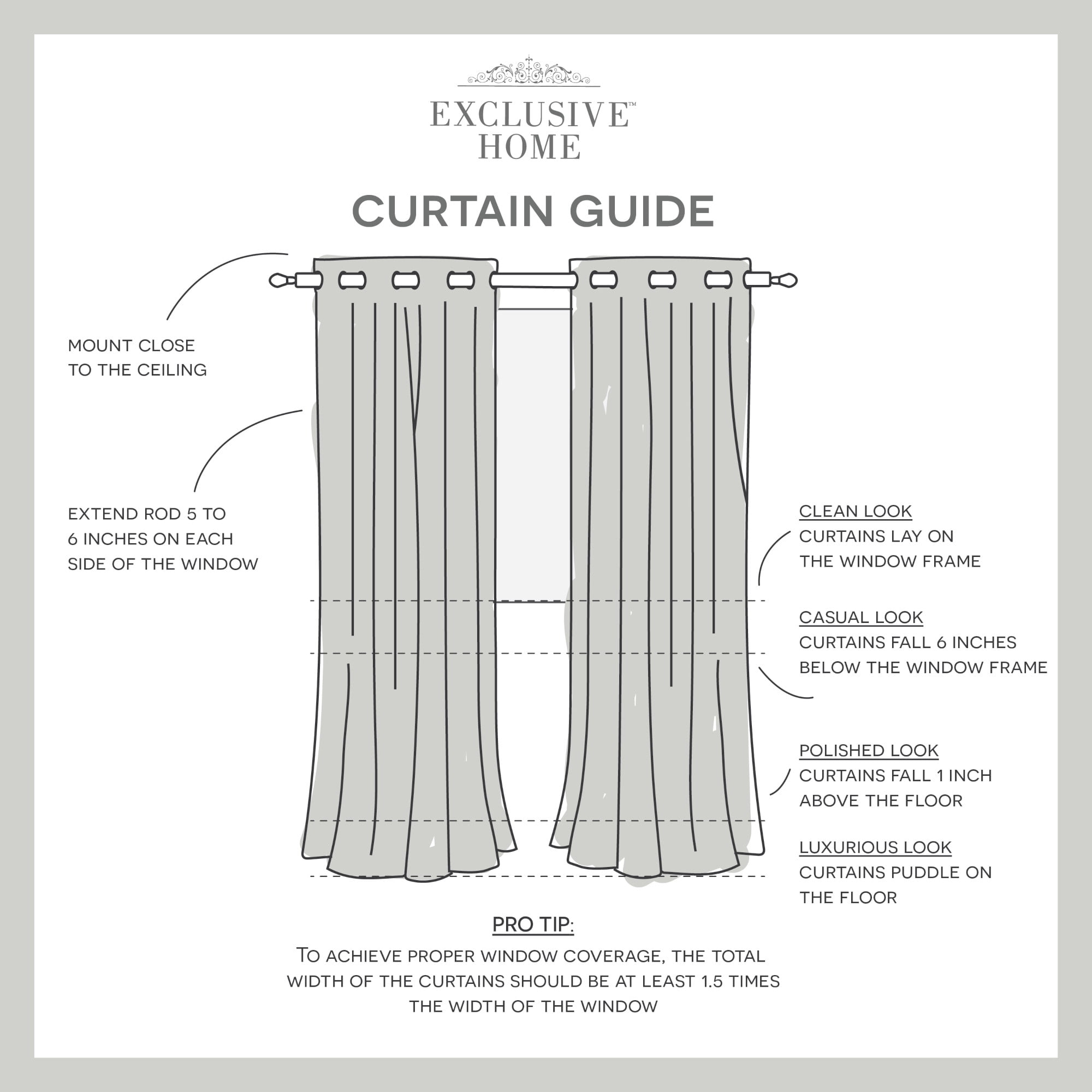Exclusive Home Curtains Loha Linen Grommet Top Curtain Panel Pair, 54x84, Blue