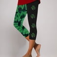 thumbnail image 2 of lcziwo Womens St Patricks Day Leggings Casual Tummy Control High Waisted Cropped Leggings Fashion Clover Print Workout Capri Pants Green XL, Sales of The Week, 2 of 5