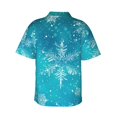 thumbnail image 3 of Daiia Christmas Snow Hawaiian Shirt for Men Gentle Cotton Regular Short Sleeve Casual-Large, 3 of 9