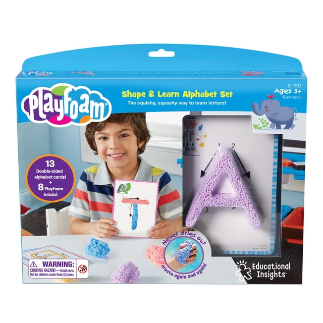 Juego de alfabeto de 26 letras Shape & Learn de Playfoam con ideas educativas