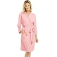 thumbnail image 4 of U2SKIIN Womens Robes, Lightweight Blend Cotton Bathrobe 3/4 Sleeves Knit Soft Sleepwear Ladies Loungewear,(Pink,L), 4 of 5