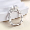 thumbnail image 2 of Veda Jewel 1.6 Ct Pear Cut Lab Created Diamond Ring for Women - Halo Engagement Ring in 14K White Gold Plated - Elegant Wedding Anniversary Jewelry Gift - Lovely Proposal Present for Her, 2 of 3