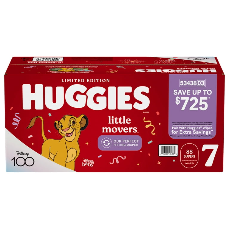 Huggies Little Movers Diapers, Size 7-41+ Pounds (88 Count), 1 - Pick 'n  Save