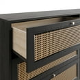 thumbnail image 6 of Castle Place Rattan 5 Drawers Wooden Dresser, Black, 6 of 8