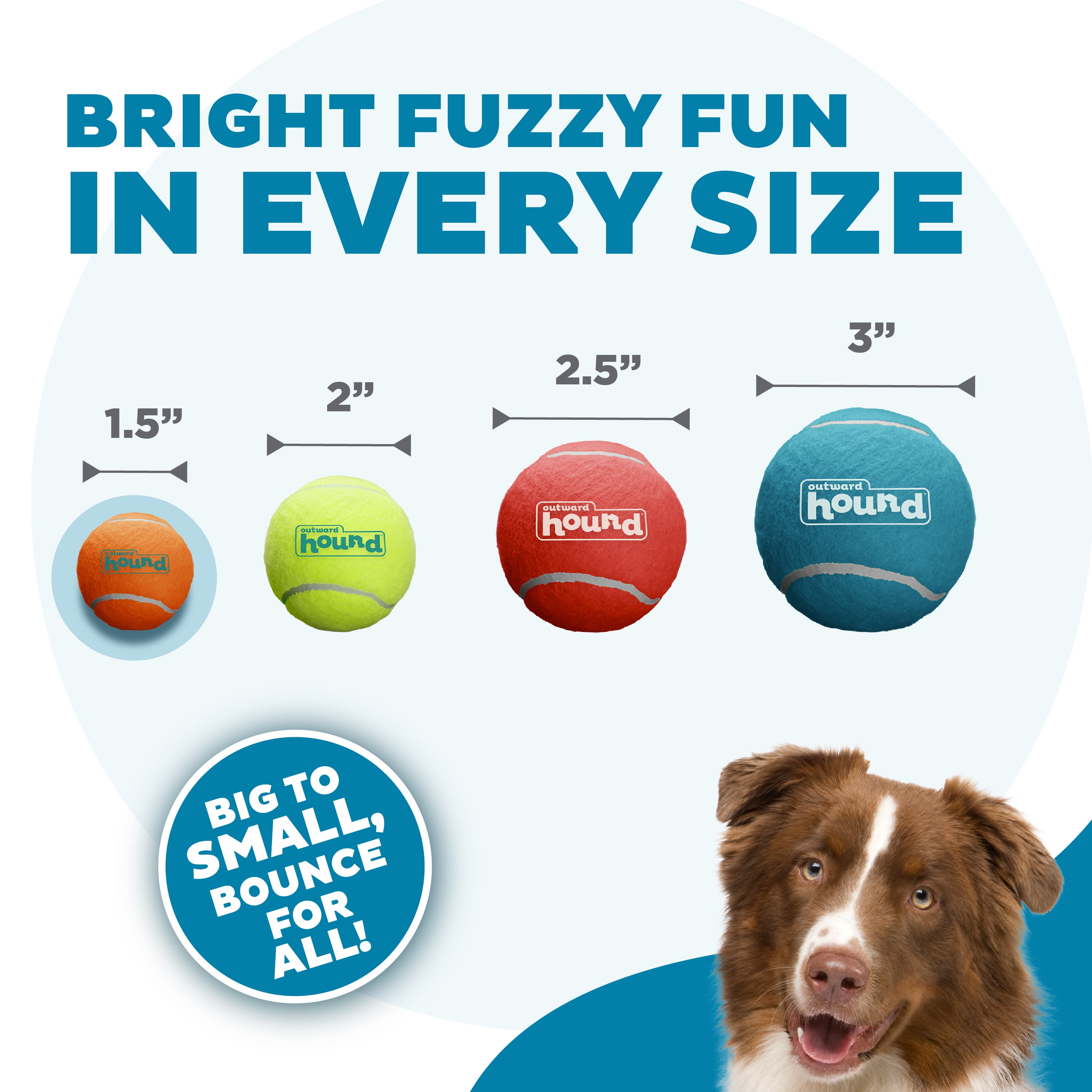 Outward Hound Squeaker Ballz – Squeaky Tiny Tennis Balls for Small Dogs Under 15 lbs, Fetch & Training, X-Small (1.5"), 8-Pack