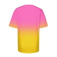 thumbnail image 5 of Women's Gradient Short Sleeve Crewneck Basic Tee for Everyday Casual Wear Comfortable Spring and Summer Fashion Top, 5 of 5