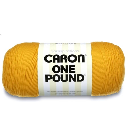 Caron One Pound Yarn, Sunflower (Best Yarn For Lace Knitting)