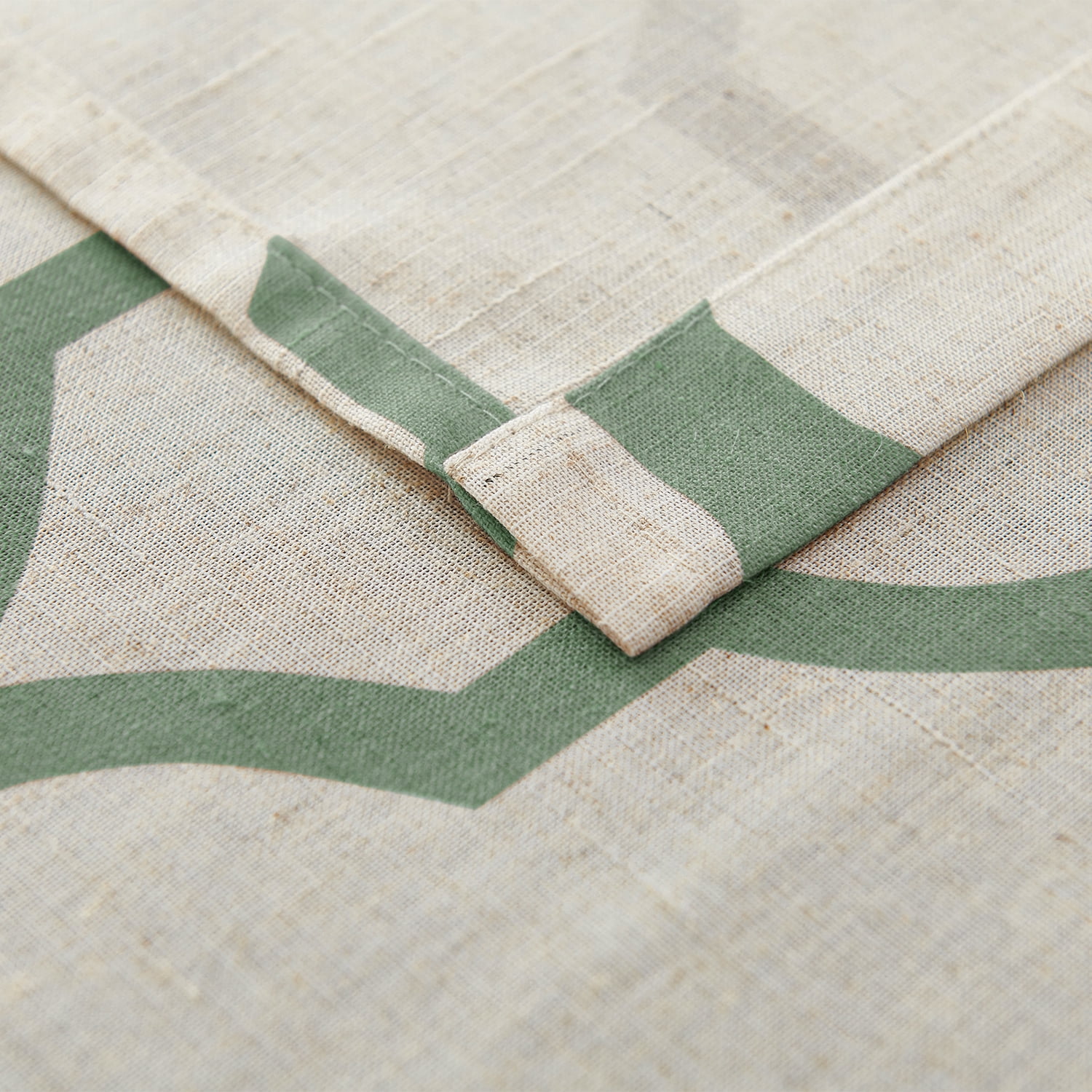 Curtainking Kitchen Curtains Moroccan Tile Print  Cafe Curtains 26x36 inch ShortCurtains for Bathroom 2 Panels Sage on Flax