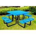LifeYard 46" Steel Square Picnic Table,Expanded, Metal Outdoor Table
