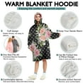 thumbnail image 5 of Wearable Oversized Blanket,Pioneer Flower Floral Print Pattern Wearable Blanket Hoodie for Adults,Cozy Hooded Blankets with Super Pockets,Super Warm Fuzzy Pullover for Women & Men, 5 of 6