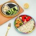 thumbnail image 3 of Elainilye 304 Stainless Steel Sectional Serving Plates, Multi-portion Meal Presentation Dish, Functional Divided Plate for School Lunches, Office Meals, Family Dining, 3 of 4