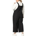 thumbnail image 3 of Agnes Orinda Women's Plus Size Overalls Pants Denim Bib Casual Stretch Adjustable Suspenders Jumpsuit 1X Black, 3 of 6