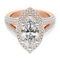 thumbnail image 4 of IGI Certified 4 Carat Marquise Shape Lab Grown Diamond Engagement Ring | 14K Rose Gold | Opulenté Antique Halo Diamond Ring | FG-VS Quality Friendly Diamonds, 4 of 6