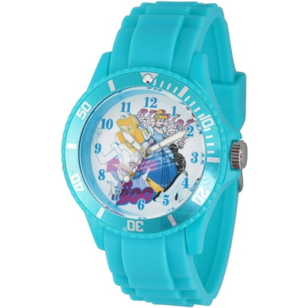 Disney Princess Cinderella, Fairy Godmother Women's White Plastic Watch, Blue Bezel, Blue Plastic Strap