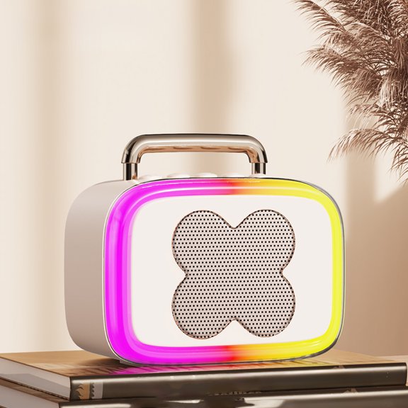 RGB Music Sync Bluetooth Speaker 5.3 Wireless Portable Speaker 40W Wide Sound 1100mAh 8H Playtime Low Latency Gaming Speaker Desktop Audio System 4.92x4.29x2.52in
