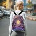 thumbnail image 7 of FORMRS Mini Backpack Purse for Women Travel Daypack Casual Shoulder Bag, Night Purple Road, 7 of 7