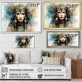 thumbnail image 4 of Designart "Pharaoh's Beauty Gold and Blue Egyptian Woman V" Landscapes Framed Wall Art - Traditional Gold Egypt Bedroom Framed Canvas Wall Art, 4 of 6