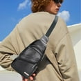 thumbnail image 4 of EUDIDV Crossbody Bag;Men's Soft Leather Chest Bag Stylish One Shoulder Bag Waterproofing Casual Business Crossbody Sling Bag Simply Casual Backpack;Suitable for Going Out and Travel, 4 of 6