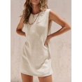 thumbnail image 5 of Women Summer Sweater Set Casual Sleeveless Crewneck Side Split Knit Tunic Tops & Slim Shorts Y2K Beach Vacation Set Color XL, 5 of 7