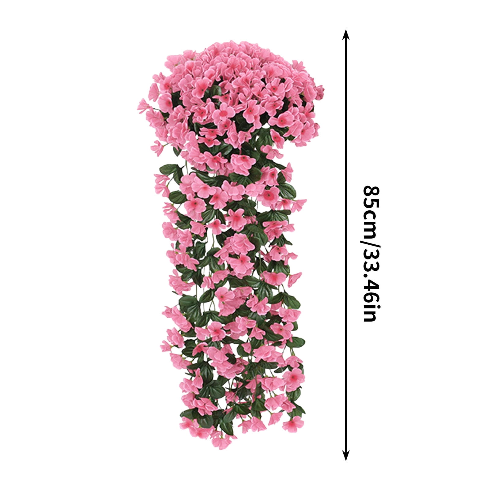 1pcs Artificial Hanging Flowers Outdoor Faux Plants Spring Decor Fake Mums Violets with Eucalyptus Realistic UV Resistant Trailing Vines Porch Yard Indoor Five-petal