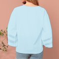thumbnail image 6 of ZyeKqe Womens Chiffon Blouses Casual V Neck Bell Sleeve Mesh Panel Shirts Dressy Business Casual Loose Tunic Top, 6 of 9