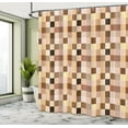 thumbnail image 4 of Ambesonne Beige Tan Shower Curtain, Pastel Nude Square Shapes, 69"Wx75"L, Champagne Caramel Almond, 4 of 4