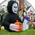 Coolmade 10ft Inflatable Halloween Decorations Outside Grim Reaper