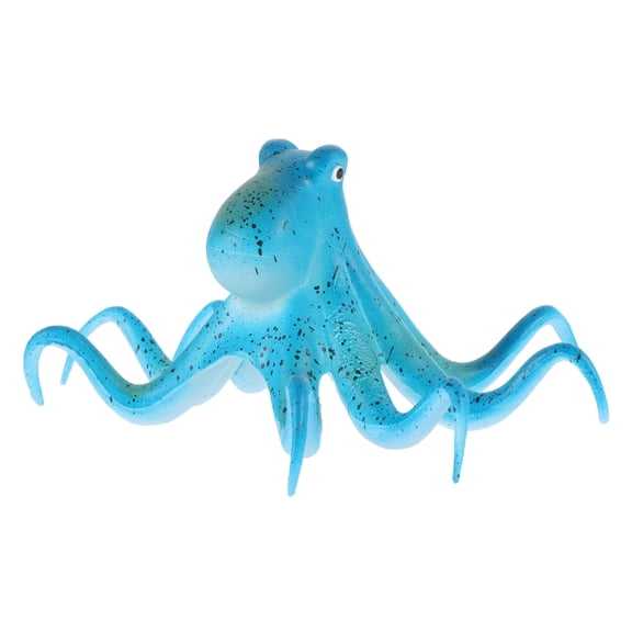 FRCOLOR Blue Glowing Octopus Aquarium Decor Made of Silicone for Fish Tank Landscape Accessory 7.8 inches