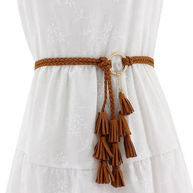 Ceinture Tressée Nouée Décontractée pour Femmes, Ceinture à Franges à la Taille