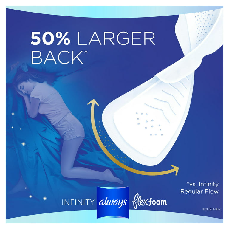 Always Infinity FlexFoam Pads, Size 5, Extra Heavy Absorb, Unscented, 11 Ct