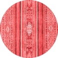 thumbnail image 1 of Ahgly Company Machine Washable Indoor Round Abstract Red Modern Area Rugs, 8' Round, 1 of 4