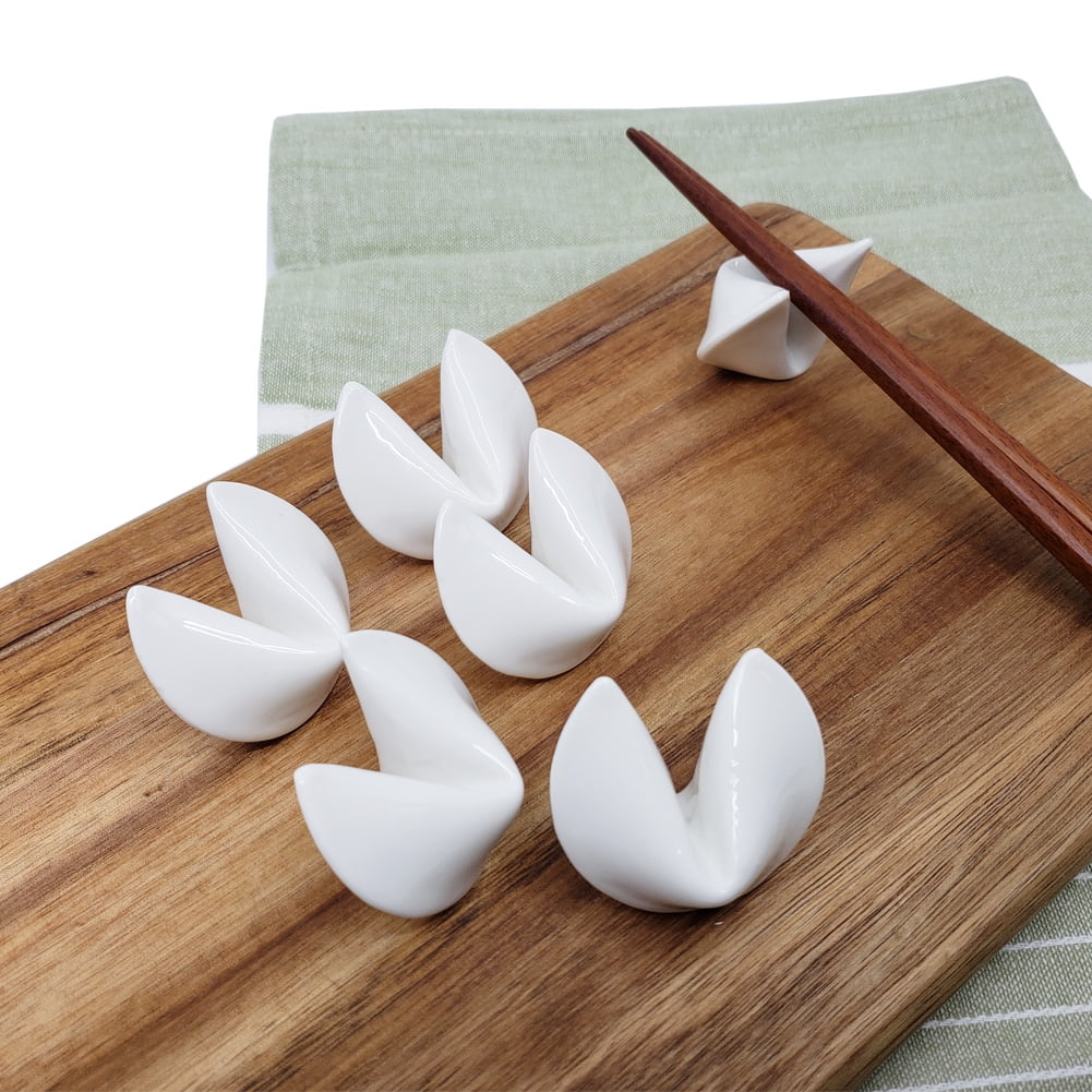 Set of 6, Porcelain Chopstick Rest or Dinner Spoon Stand Fork and Knife