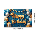 thumbnail image 3 of Decorative Design Happy Birthday Banner Balloon Decoration Party Backdrop Crown Theme for Birthday Party Indoor Celebration, 3 of 7