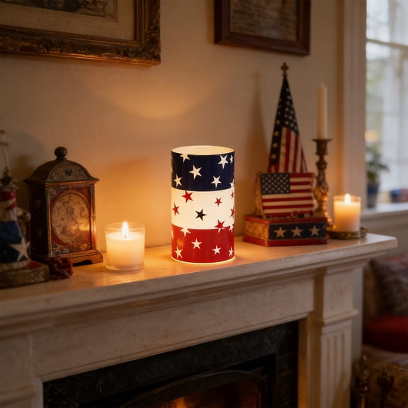 Independence Day Patriotic Decorations Commemorative Electronic Candle Decorative Lamp July 4th Decorations Party Supplies