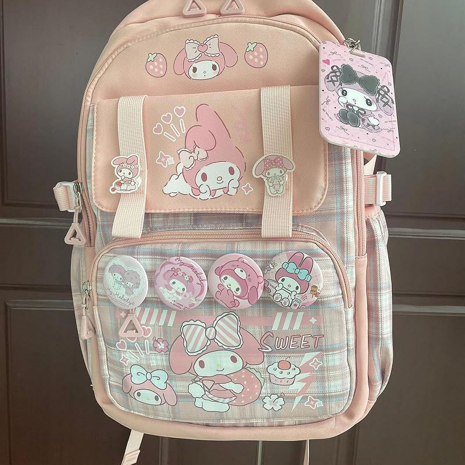 YAHAFEPY Kawaii backpack with 18PCs accessories anime cartoon anti-theft travel aesthetic new semester gifts bag with cute pins…