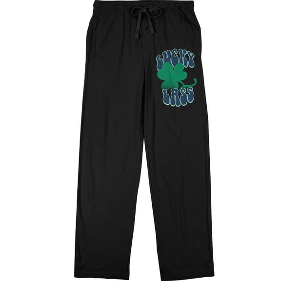 St. Patrick's Day Lucky Lass Men's Black Sleep Pajama Pants