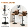 thumbnail image 6 of Furniliving 30" Height Adjustable Swivel Bar Stools Armrest Back Support Leather Kitchen Counter Stools Set of 2, YellowBrown, 6 of 13