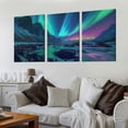 thumbnail image 2 of Nawypu Northern Lights Canvas Wall Art Colorful Aurora Borealis Wall Decor Snow Mountain Lakes Pictures Large Living Room Decor Frame (Aurora Borealis), 2 of 4