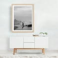 thumbnail image 2 of Foggy Afternoon at the Beach - Ocean City Maryland Photography Beach Black and White Coastal Ocean Minimalist Vintage Surf Oak Framed Wall Art Print 12 x 16 inches, 2 of 3