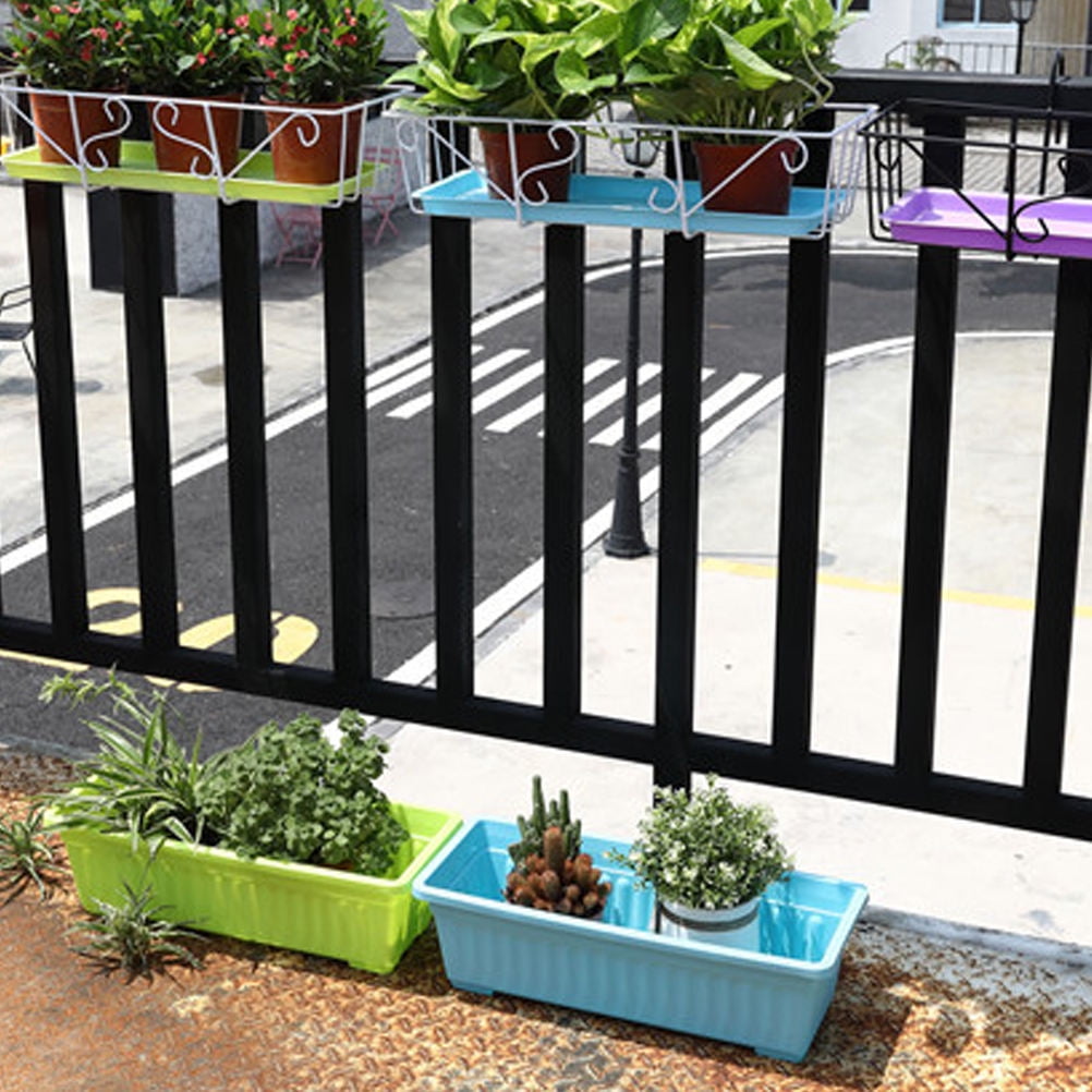 SEWCHICS Window Box Planter Iron Purple 1 Set Home Gardening