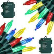 MASHANG Christmas Lights,18FT 50 LEDs Multicolor mini lights 8 Modes battery operated string lights with Timer for Christmas Tree Wreath Party Wedding, Holiday,Garden Home Xmas Tree,2 Pack