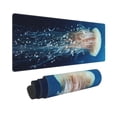 thumbnail image 2 of Disketp Gaming Mouse Pad White Jellyfish Dansing In The Ocean Pattern Large Mouse Mat Long Extended Desk Pad Non-Slip Rubber Mice Pads Stitched Edges Thin Pad (11.8x31.5 Inch), 2 of 9