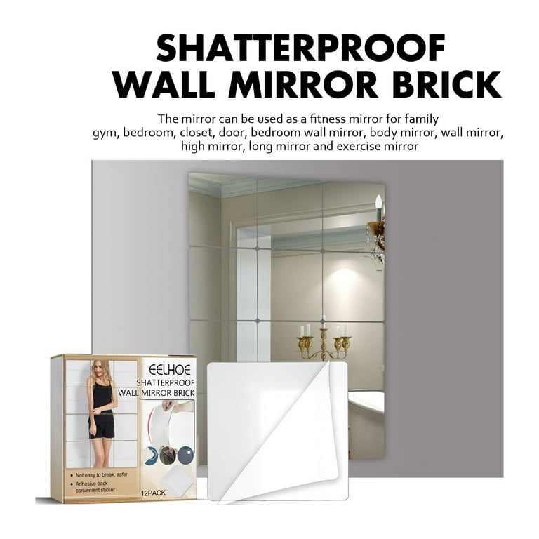 Shatterproof Wall Mirror Full Length for Bedroom, Plexiglass Gym Mirrors  for Hom