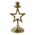 thumbnail image 6 of Star Taper Candle Holder for Table Centerpiece - Boho Metal Candlestick Holder for Living Room, Kitchen, Mantel and Console Decor -  Aluminum Pillar Candle Accent for Bathroom Display - 9", Gold, 6 of 14